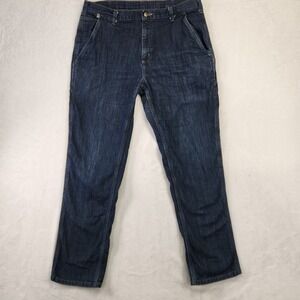 Carhartt FR Work 38x32 Men Flame Resistant Cargo Denim Jean Blue Workwear Grunge